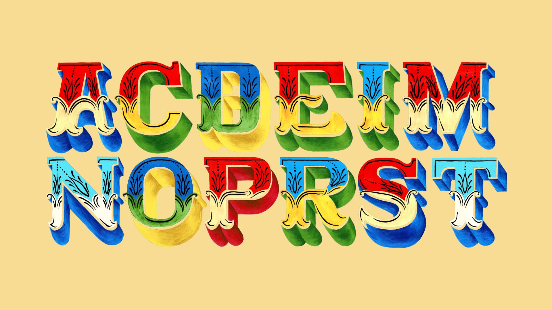 A showcase of the custom 'Aberta' typeface highlighting its unique, flowing character shapes.