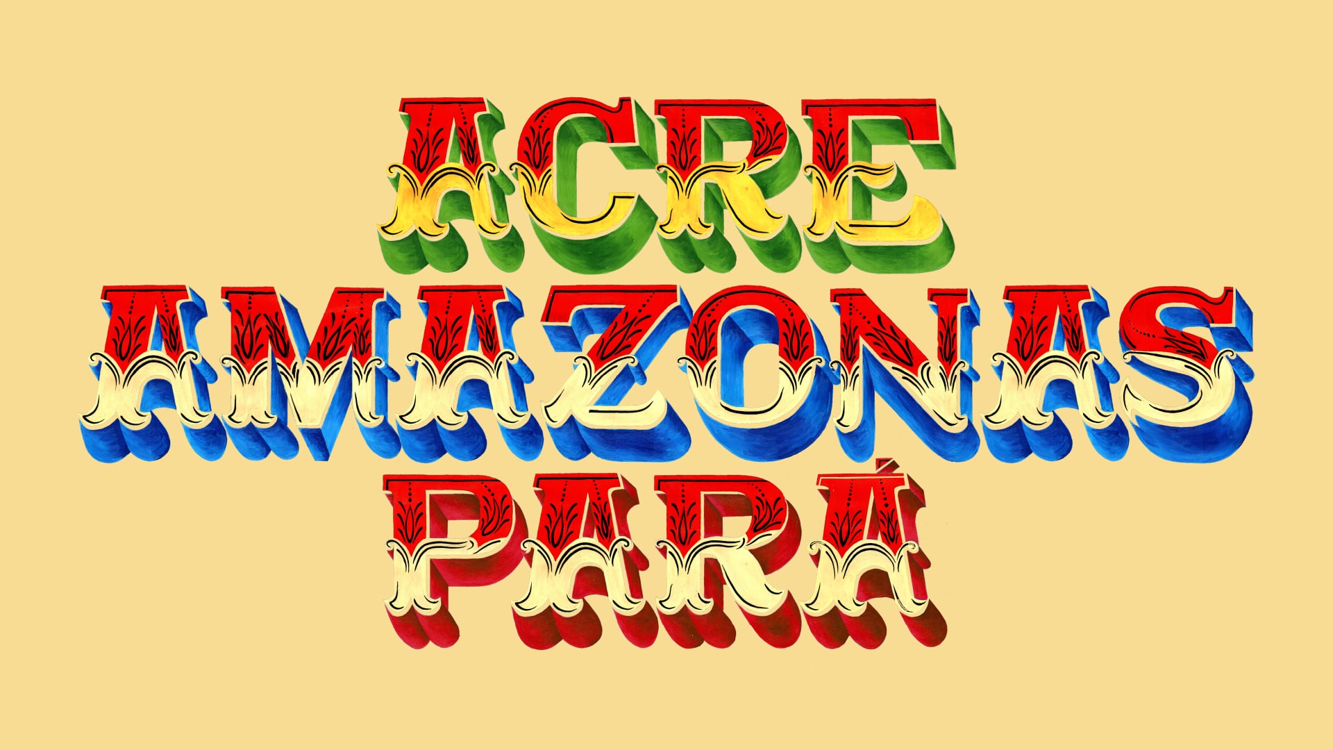 Typography specimen showing the custom font used for the Brazilian Amazon brand identity.